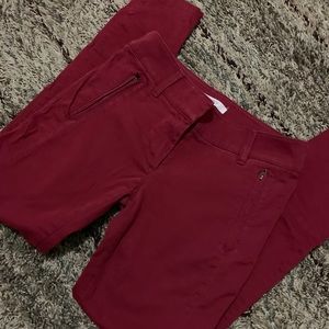 LOFT Red Ankle Length Women size 0 Pants
